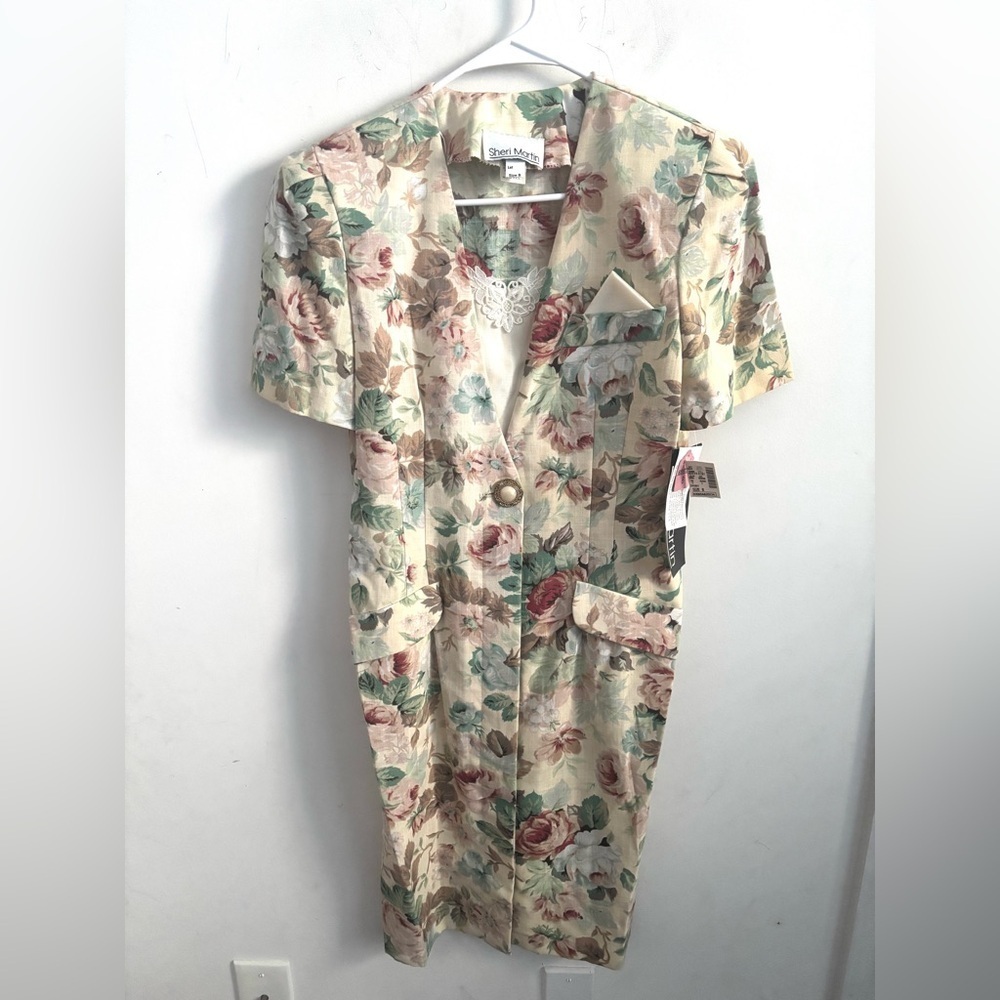 Vintage Sheri Martin Floral Dress Size 8 Cottagecore Coquette Romantic Feminine